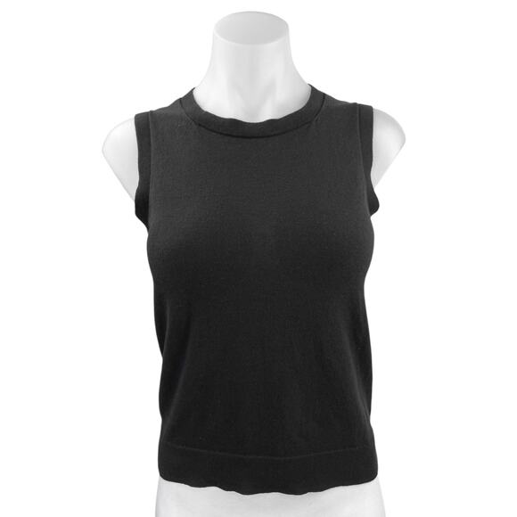 J.Crew Black Sleeveless Pullover Crew Neck Shell Sweater Vest Tank Top Sz XS - Picture 1 of 4